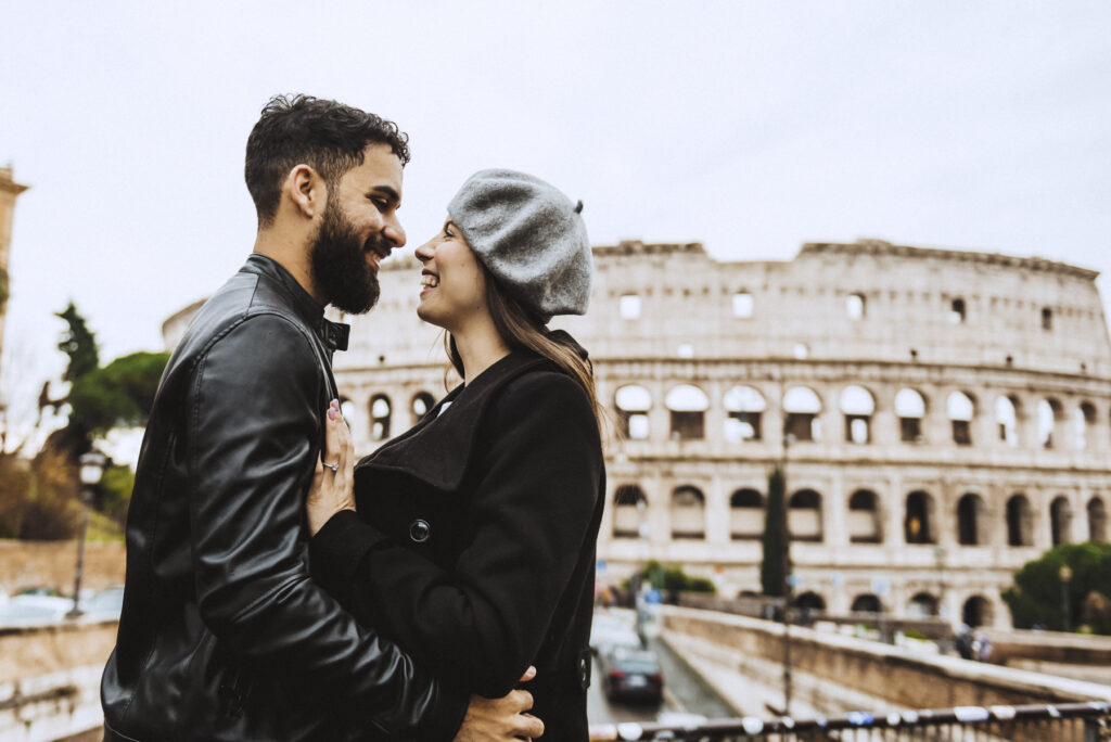 Destination wedding foto sotto la pioggia