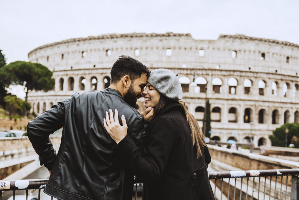 Destination wedding foto sotto la pioggia