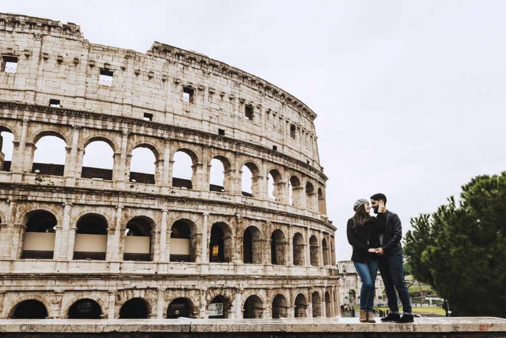 Destination wedding foto sotto la pioggia