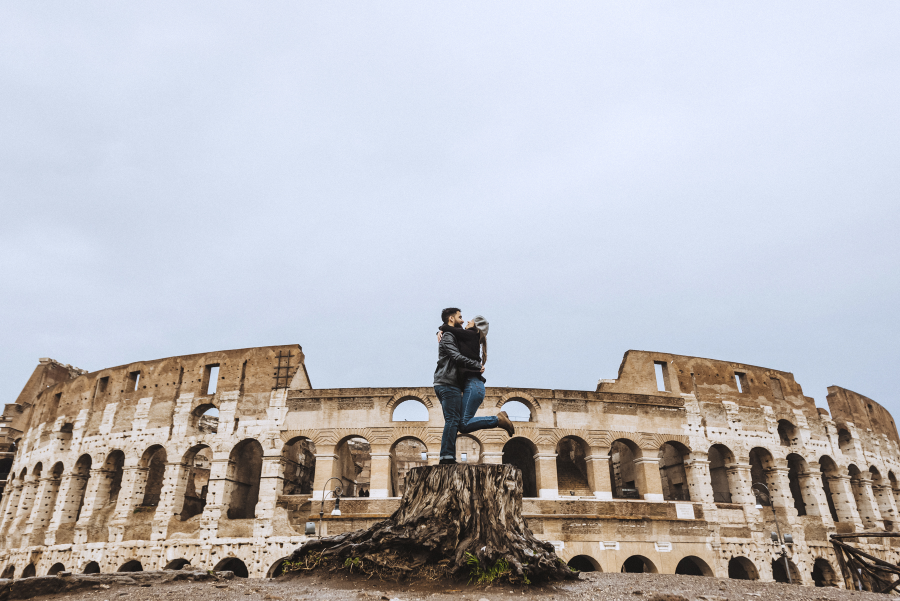 Destination wedding foto sotto la pioggia